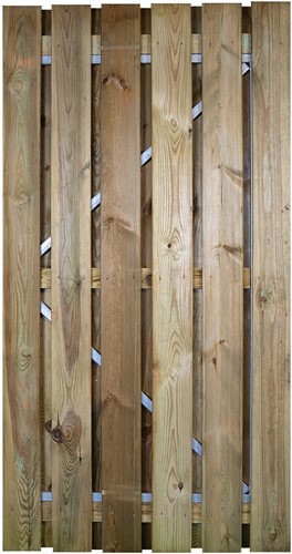 Gardenlux grenen deur met verstelbaar stalen frame 100x195cm groen geimpr.