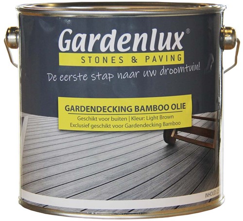 Gardendecking bamboo vlonderplank olie 2,5 liter Light Brown
